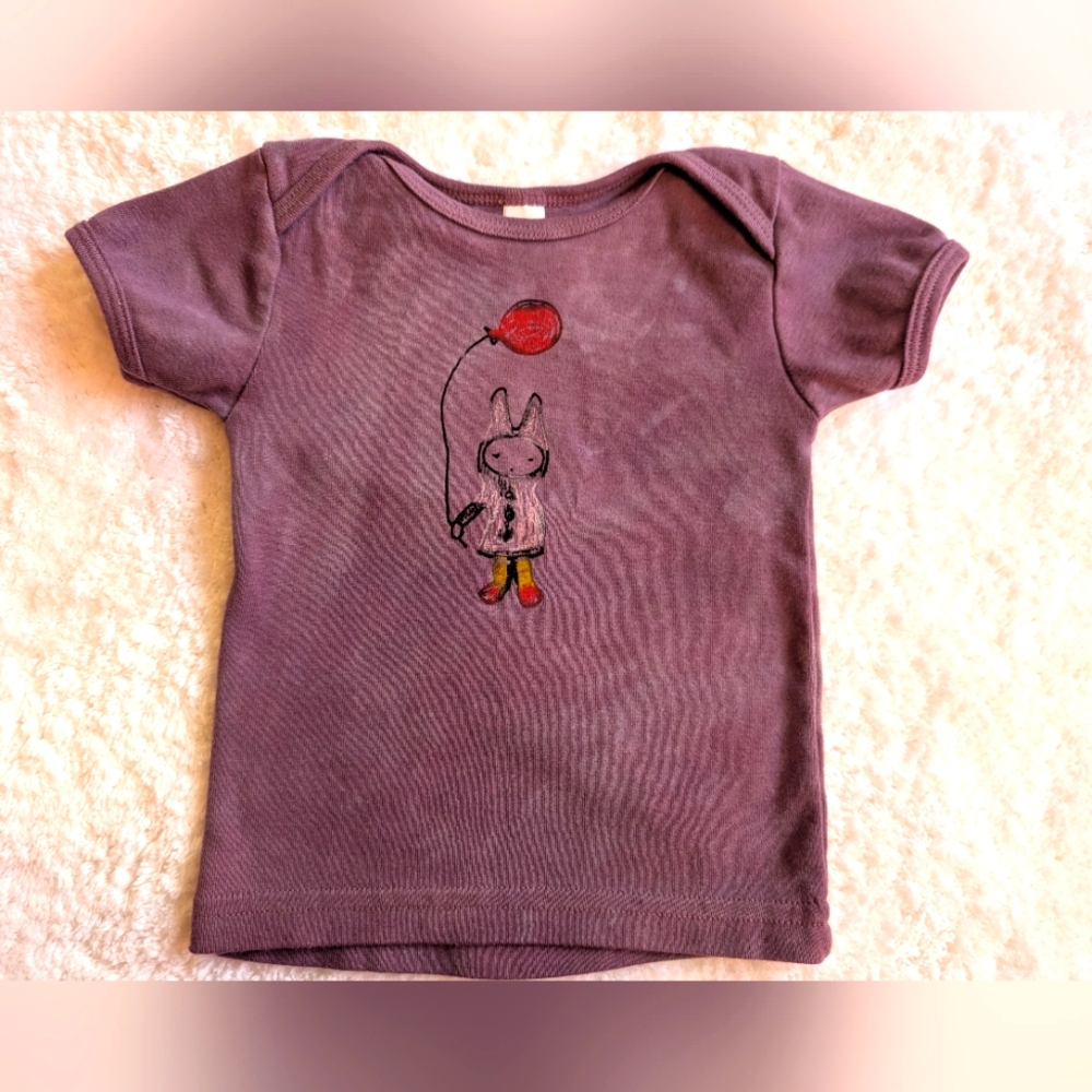 American Apparel Tie Dye Look Purple Tee W Balloon Child Design Toddlers 12-18